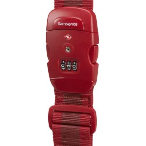 Accesorio de viaje GLOBAL TA Luggage Strap/Tsa Lock Red