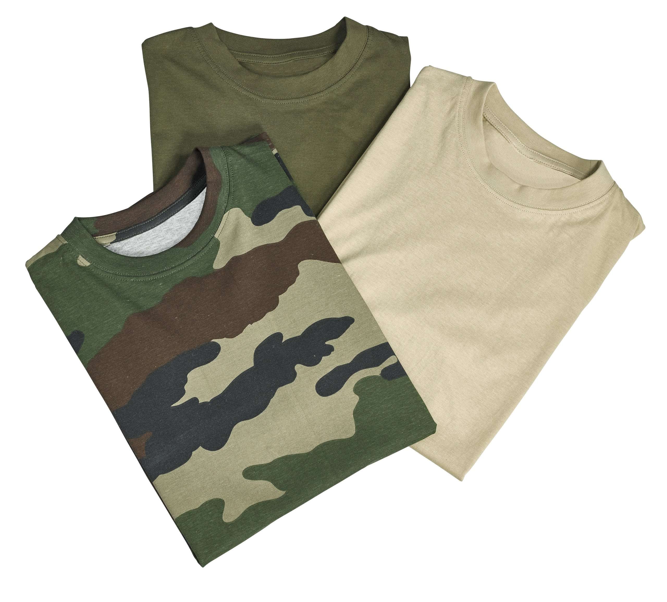 PACK 3 CAMISETA LISA Y CAMU ALGODON 1514