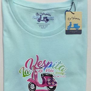 Camiseta La Vespita Mujer Turquesa 8232