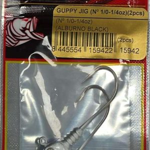 CABEZA PLOMADA GUPPY JIG Nº 1/0 ALBURNO BLACK