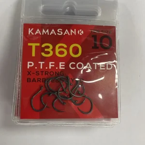 ANZUELO KAMASAN T360 P.T.F.E. COATED BARBLESS EYED