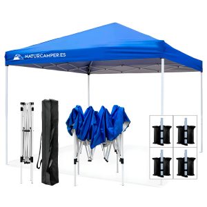 Carpa Plegable 3x3m Naturcamper BEACH Impermeable y resistente a rayos UV, para campo, playa o jardín