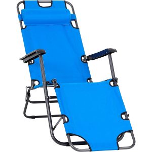 Tumbona plegable con respaldo reclinable para playa o jardín