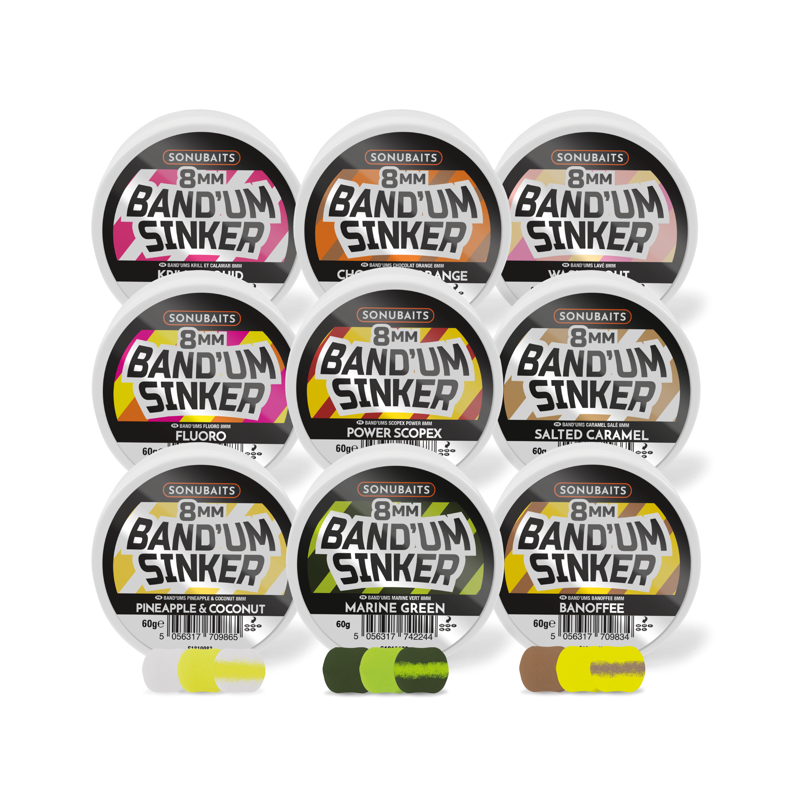 DUMBELL SINKERS(FONDO) BAND´UM 8MM 60GR SONUBAITS - Imagen 3