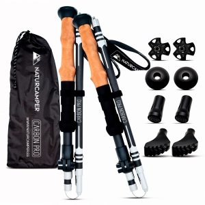 Bastones de Senderismo, Trekking, plegables NATURCAMPER Carbon Pro