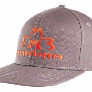 GORRA CASQUETTE SAKURA GRIS Y NARANJA
