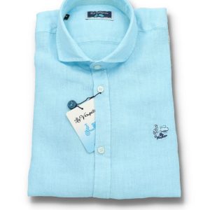 Camisa La Vespita Azul Cielo Lino 6205